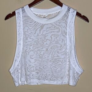 lululemon Soft Sheer White Crop Top